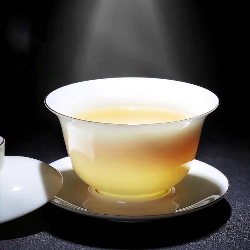 Gaiwan Ceramic cu Margine Aurită HANDUNYOU