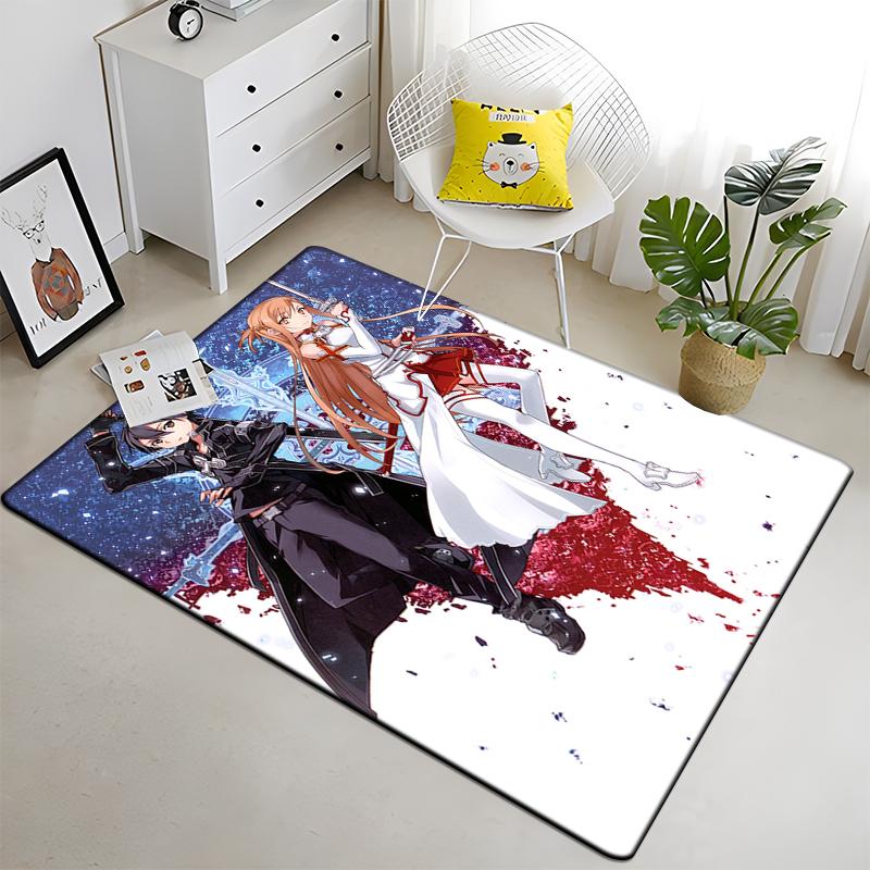 Hot Anime SAO Sword Art Online Modern House Living Room Floor Matte Bedroom Carpet Art Poster Mat Pattern Decorative Square Rug