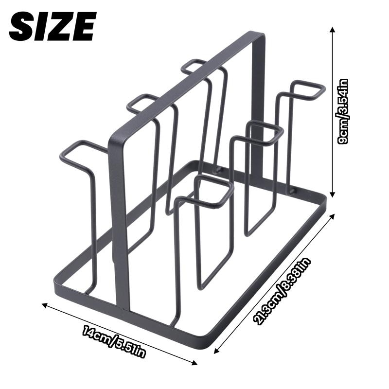 6 Glass Cups Stand Holder Drying Shelf Kitchen Water Cup Rack Home Hanging Drainer Storage Rack Accessories-B61B
