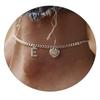 26 Initial Stainless Steel Anklet For Women Crystal Letter Heart  Color Chain Ankle Bracelet Summer Jewelry Accessories
