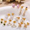 Stylish Butterfly Droplet Earrings Stainless Steel Gold Plated Zircon Daily Earrings