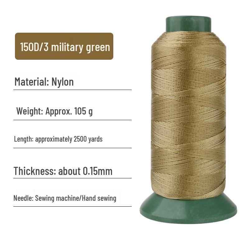 150D/3-Ply High-Strength Mercerized Nylon Thread for Sewing and Leatherwork