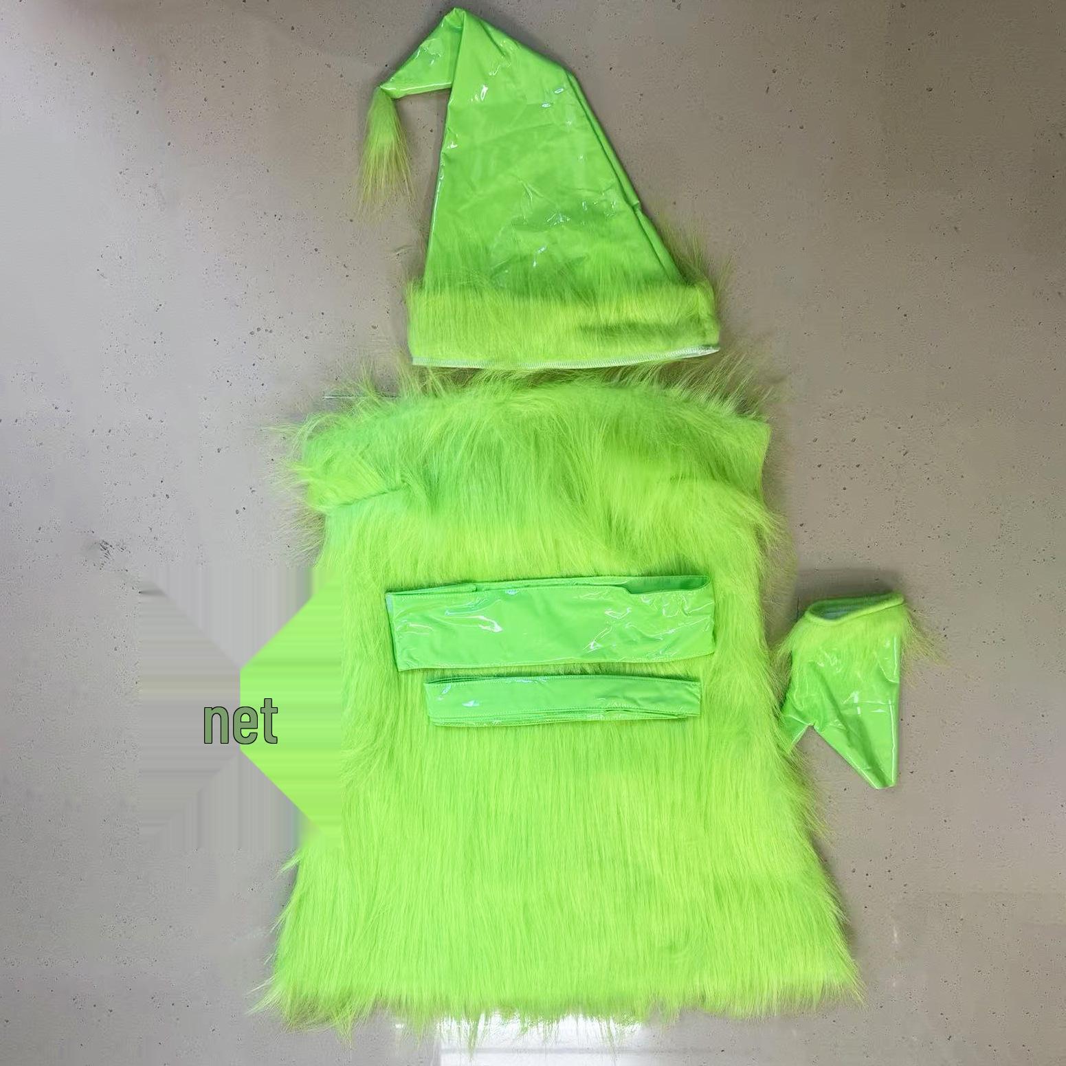 

Halloween Green Monster Costume - S-XL Grinch Fur Suit for Role-Playing S