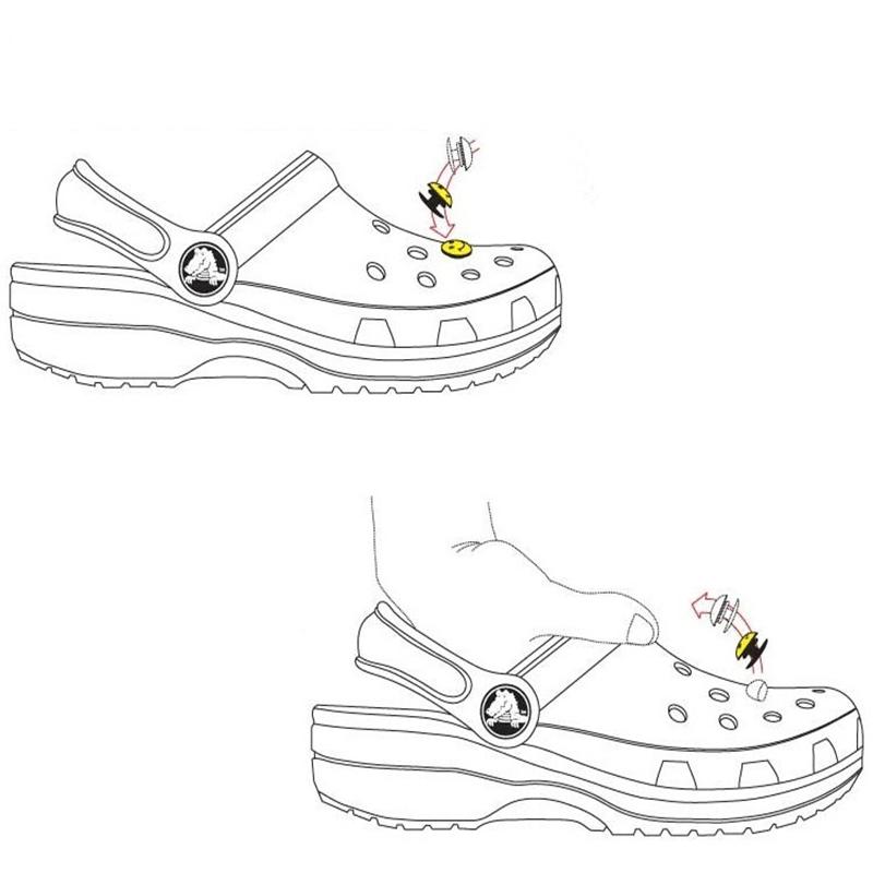 1PC Inspirational English Shoes Sandals Flower Shoe Buckle PVC Shoe Charms Soft Rubber Garden Shoes Decorative Buckle