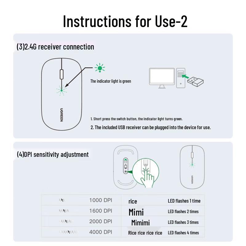 Ugreen Wireless Bluetooth Dual Mode Mouse