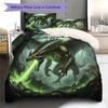 Theevildragon Pattern Bedding Quilt Set Quilt Cover Pillowcase Home Decoration Birthday Gift (1 * duvet cover + 2 * pillowcase, without core)