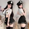 Set Lingerie Sexy Uniformă de Poliție: Fustă Mini Bodycon Pure Desire & Ispită cu Talie Joasă, Design cu Îndepărtare Liberă