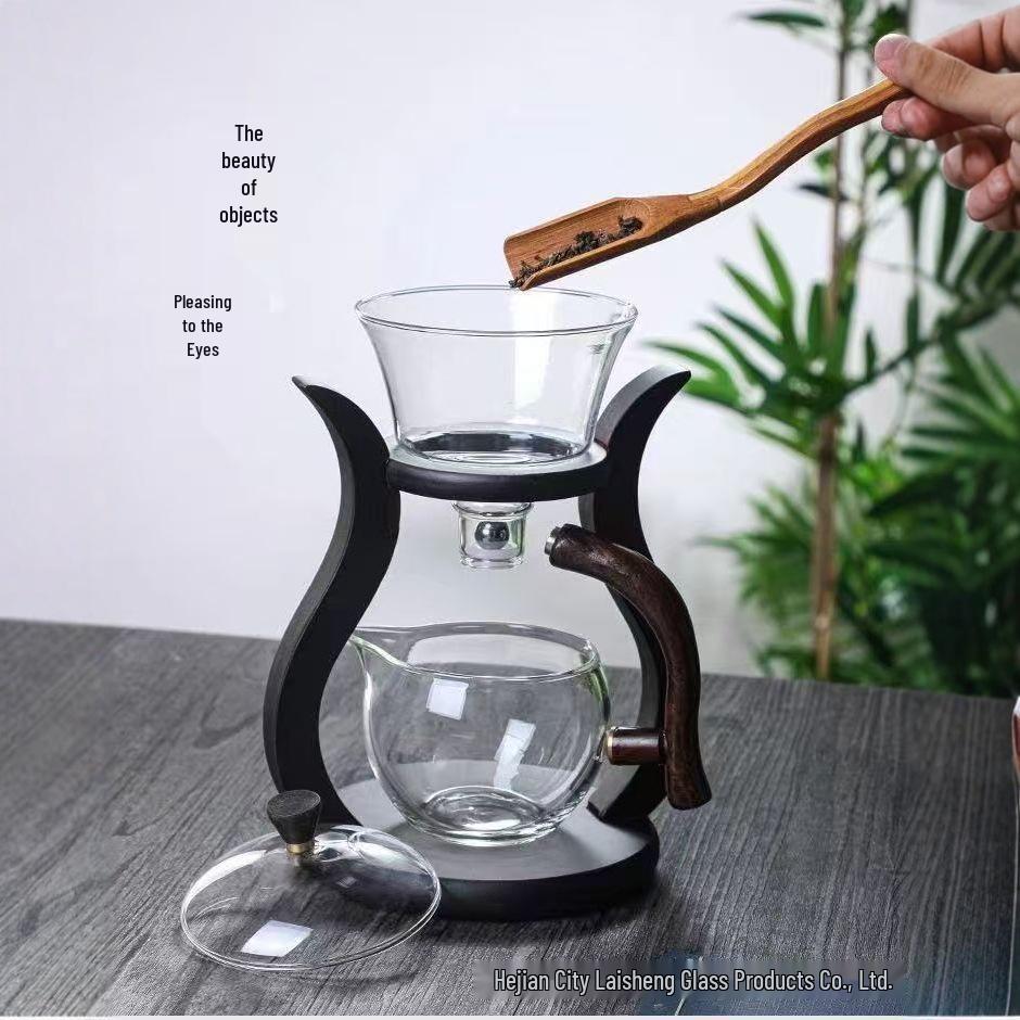 Lazy Kung Fu Tea Set: High Borosilicate Glass Automatic Tea and Water Separator with Magnetic Suction