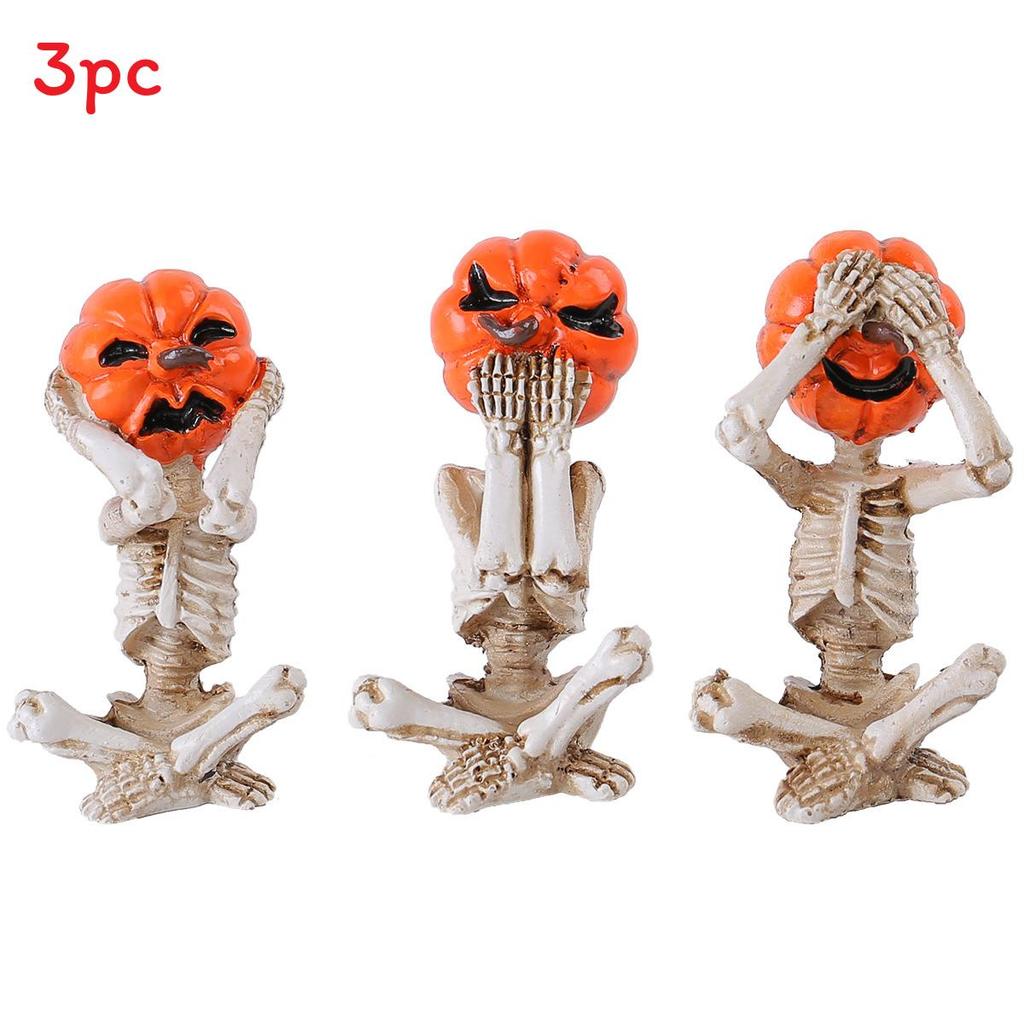 

Pumpkin Resin Horror Skull Decor Set For Halloween Party And Home Yard Display