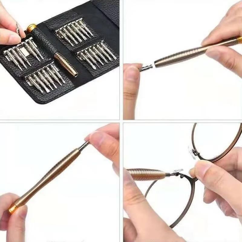 25 in 1 Mini Precision Magnetic Screwdriver Set Pocket Size Portable Repair Tool for Travel Small Item Emergency Fix
