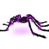 Halloween Riesige Leuchtende Flauschige Schwarze Spinne Lila LED Batteriebetrieben 8 Modi Spinnenlichter Für Innen Außen Veranda Dekor