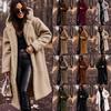 Damen Herbst- und Wintermode Wollmantel Einfarbig Locker Langärmlig Lässig Woll-Kapuzenmantel mit Einzelknopfleiste