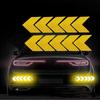 10 Pcs/Set Reflective Arrow Sign Tape Warning Safety Sticker for Car Bumper Trunk Reflector Hazard Tape Motorcycle Accessories
