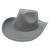 Populární klobouk Fedora z vlněné plsti - Přizpůsobitelný retro britský jazzový styl s jednobarevnou barvou a širokou srolovanou krempou