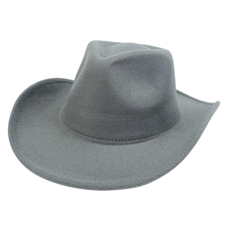 Populární klobouk Fedora z vlněné plsti - Přizpůsobitelný retro britský jazzový styl s jednobarevnou barvou a širokou srolovanou krempou