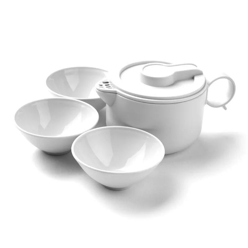 Portable Tea Kettle Outdoor Travel Not Easily Broken Teaware Detachable Handle High Temperature Resistance PP Tea Cup Tea Set