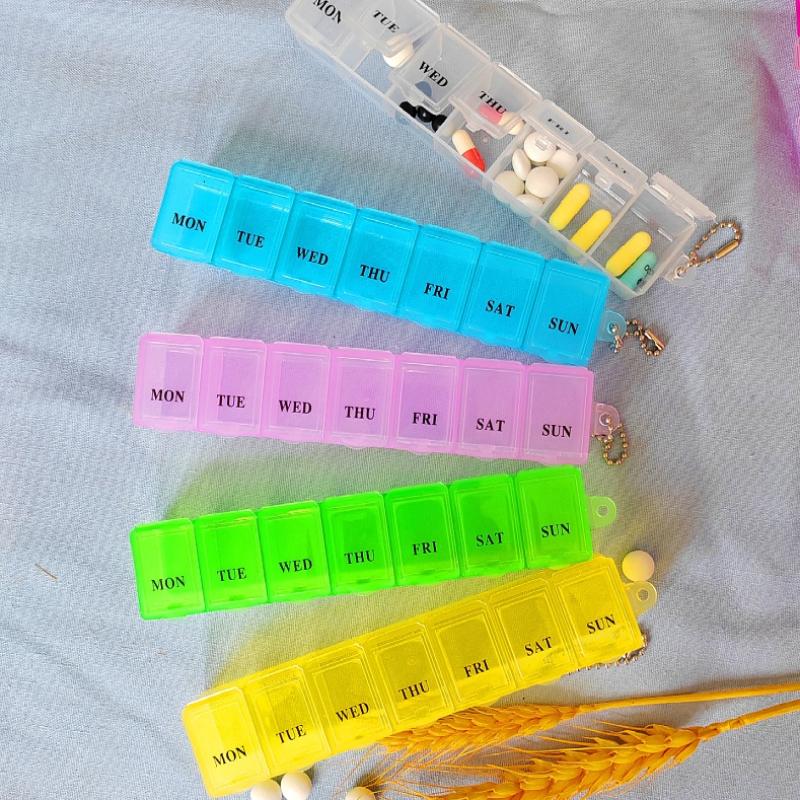 1PC New Weekly Portable Travel Pill Cases Box 7Days Organizer 7Grids Pills Container Storage Tablets Vitamins Medicine Fish Oils