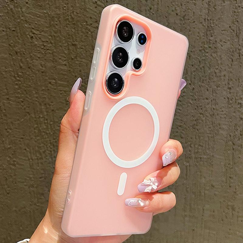 Luxus Candy Magsafe Kabellose Ladung Matte Handyhülle Für Samsung Galaxy S25 Plus S24 FE S23 S22 Ultra 5G Magnetische Bumper Abdeckung