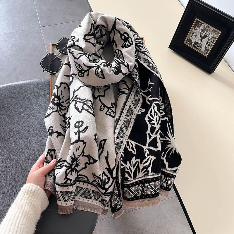 Autumn and Winter Student Scarf Women's High-end Fashion Printed Scarf Shawl
