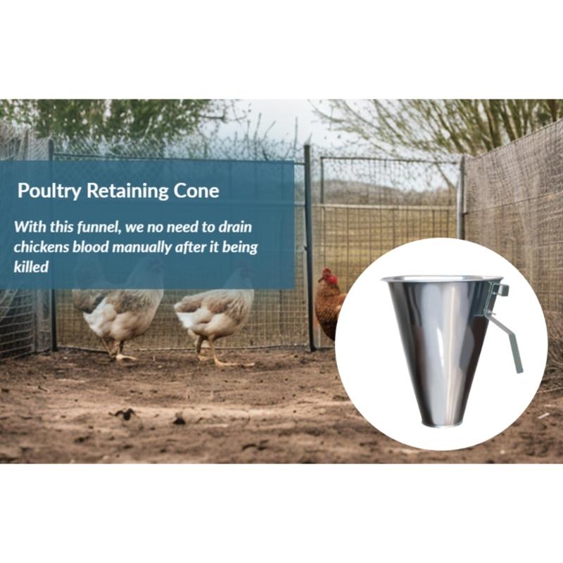 Cono Matador de Acero Galvanizado Cono Sujetador de Pollo para Sacrificio Seguro y Rápido Durante el Procesamiento de Aves de Corral