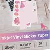 M-Modern-24 Sheets Vinyl Sticker Paper For Inkjet Printer - Printable Glossy Sticker Paper And Holographic Laminate Sheets