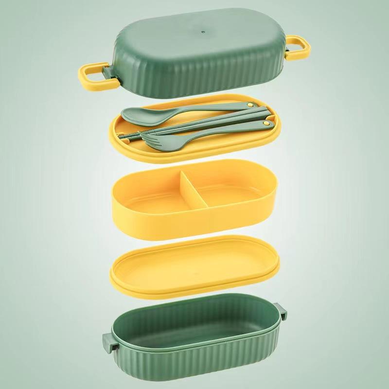 Plastic Lunch Box, Wheat Straw Sealed Lunch Box, Student and Office Worker Preservation Microwaveable Lunch Box