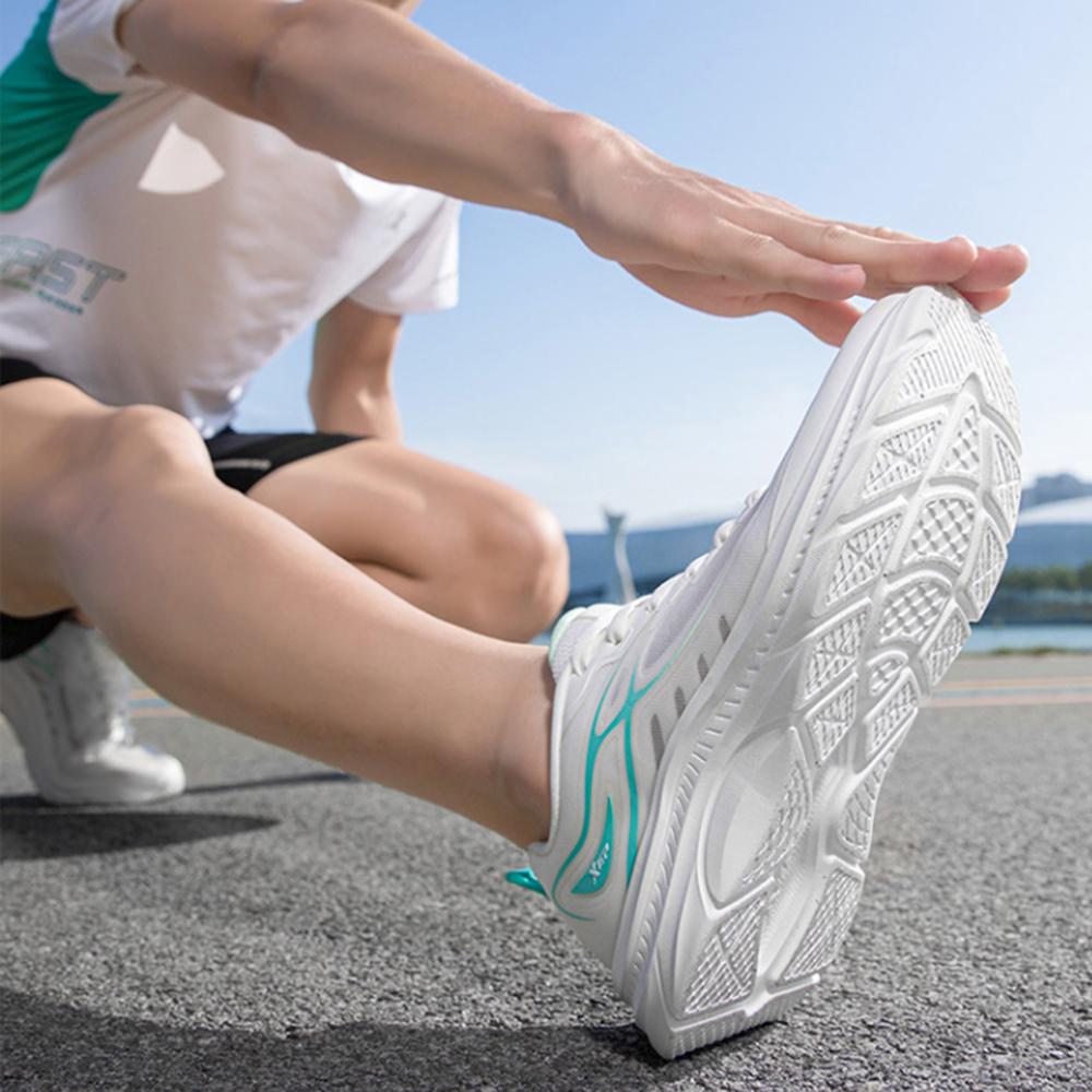 Xtep Wind Chaser Comfortable Non-Slip Breathable Low-Top Casual Running Shoes Men Sneaker White Blue 875319110055-1