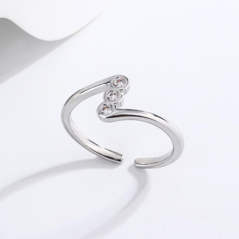 

PANJBJ 925 Sterling Silver Love Heart Ring for Women Chain Overlapping Hollow Out Design Finger Jewelry Gift Dropshipping