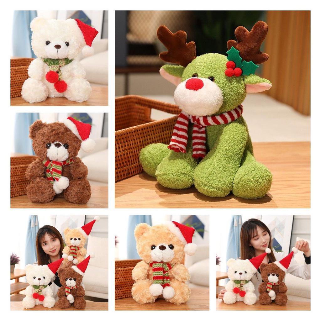Adorable Round-eyed Teddy Bear Plush Toy For Christmas Decoration And Gift