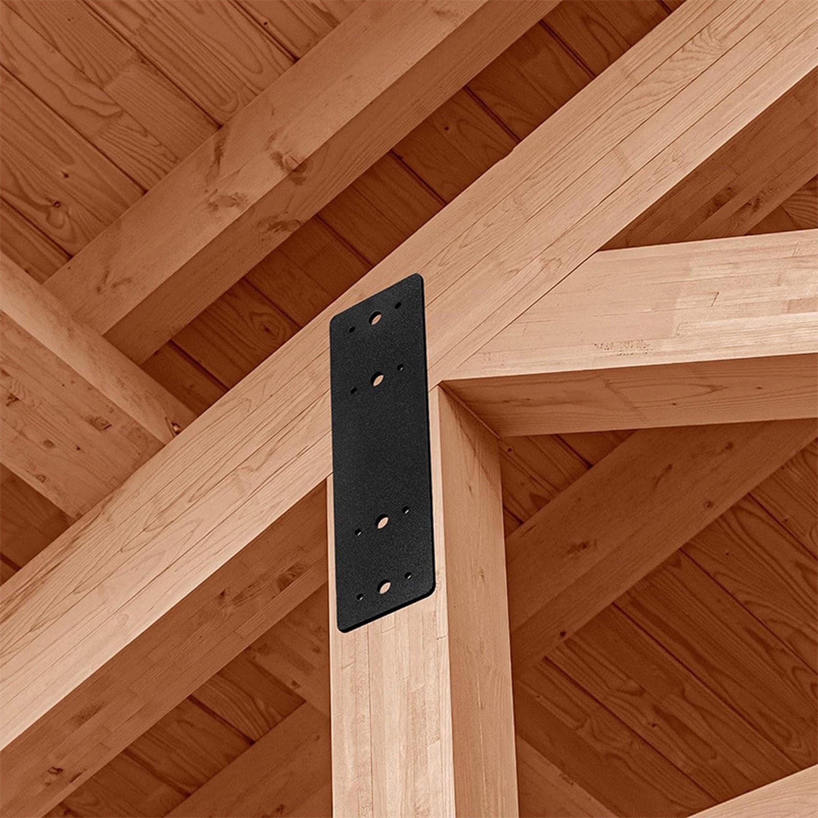 

, Пряма сталева пласка пластина, Пластина для ремонту, Кутовий кронштейн I-подібний, I-подібна стяжка, Пофарбована порошковою фарбою в чорний колір one size чорний