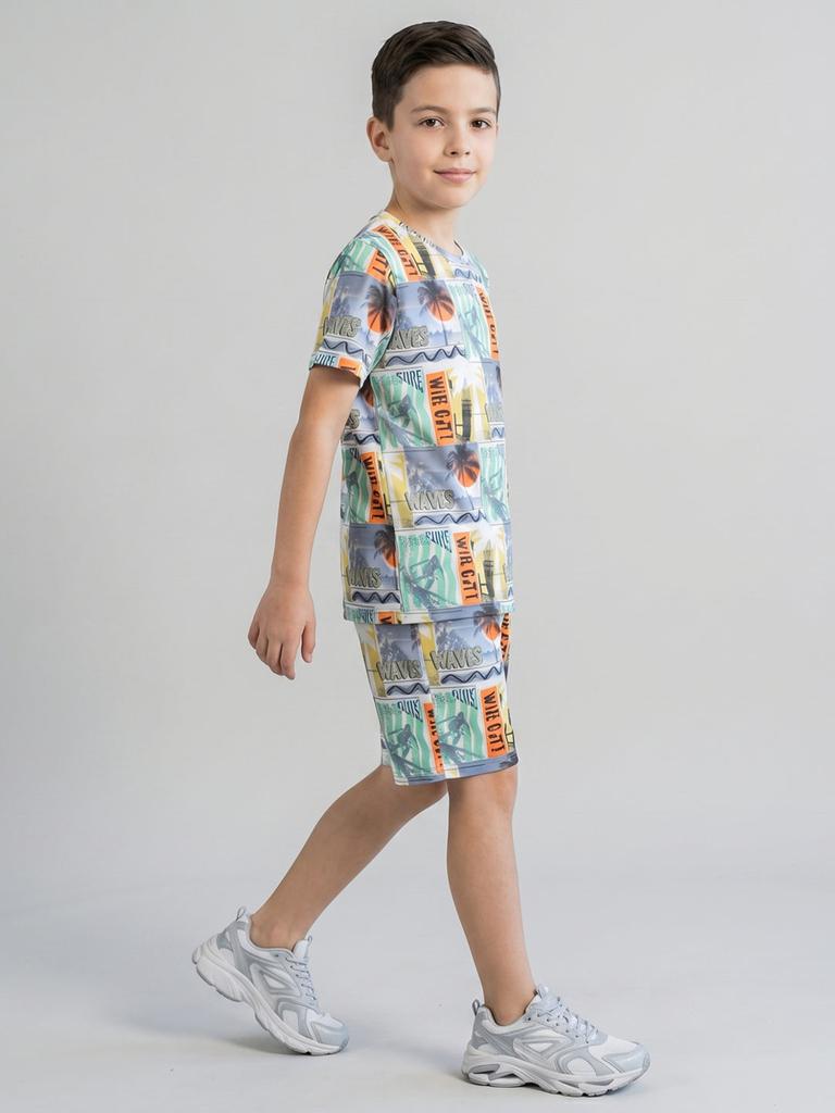 MONTE CARLO Boys Regular Fit Printed Coordinate Set