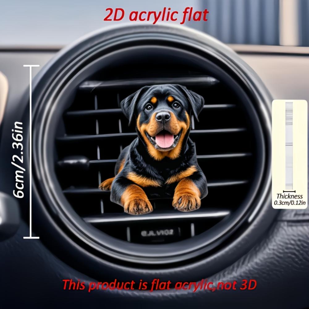 2D Flat Big-dog Car Vent Clip Decorative Diffuser (fragrance Not Included), Car Interior Decoration, Aromatherapy Clip, Ideal for Holiday Gifts
