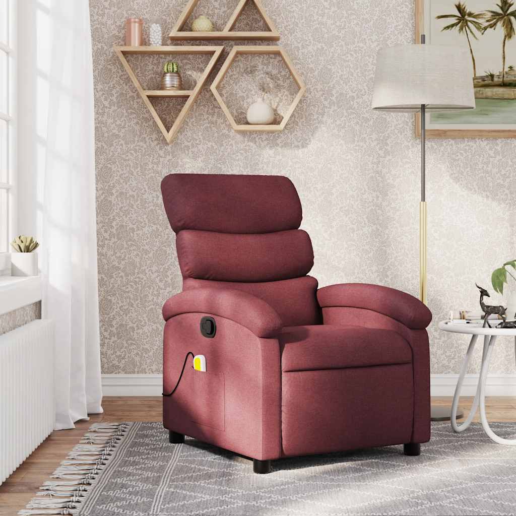 Massage Chair Wine Red Fabric