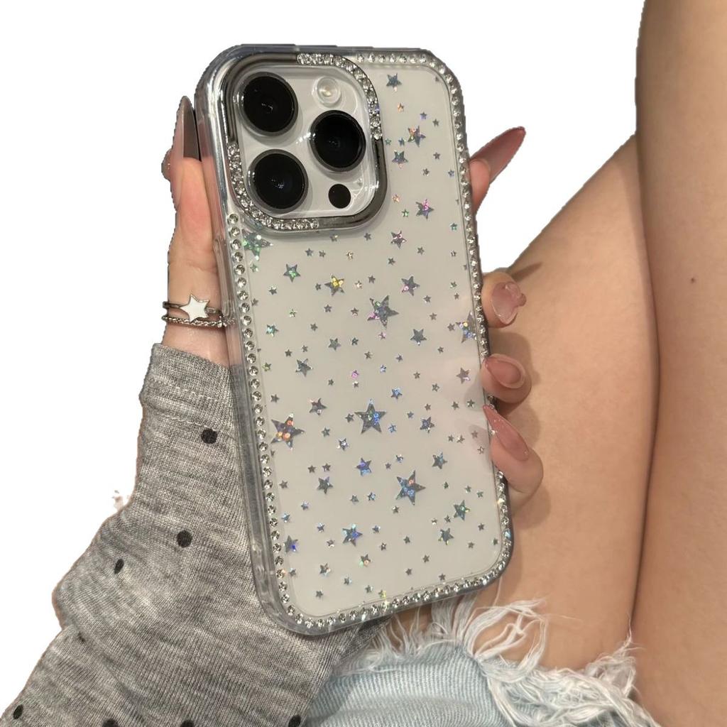 High-value Flash Diamond Star Suitable for Apple 16promax Mobile Phone Case Light Luxury Iphone15 Premium Protective Case 14
