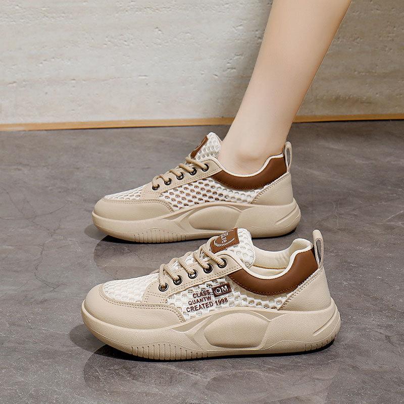 Mesh little white shoes women's 2025 new summer breathable casual shoes popular fashion versatile dad shoes sports mesh shoes