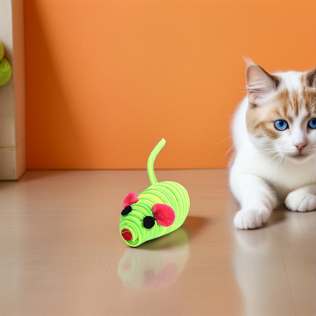 12Pcs Elastic Rope Mouse Cat Teaser Playing Props Soft Durable Colorful Funny Pet Play Essential Elastic Rope Mouse