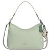 Laurel Soft Litchi Grain Leather With Print Coated Canvas Shoulder Bag Large Women's Green CBH82-SVY6O