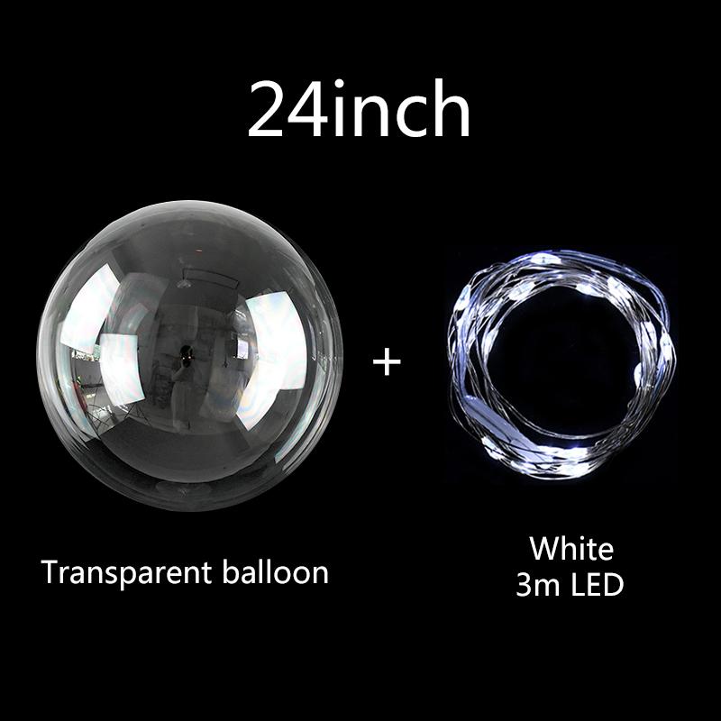 1Set Led Balloon With Column Stand Luminous Transparent Bobo Balloons Stand LED String Lights Wedding Birthday Party Decoration