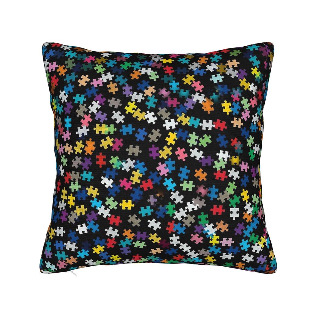 Autism Awareness Blue Puzzle Piece Pattern Pillow Case Graphic Pillow Cover For Sofa Bedroom Home Decor Fashion Pillowcases