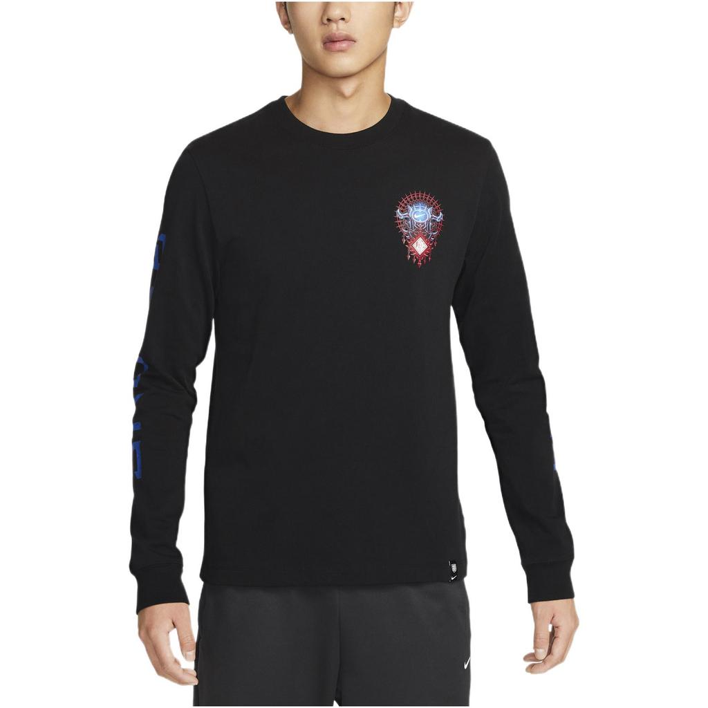 Nike England Team Graphic Print Long Sleeve Crew Neck T-Shirt Men Tops Black DQ8608-010