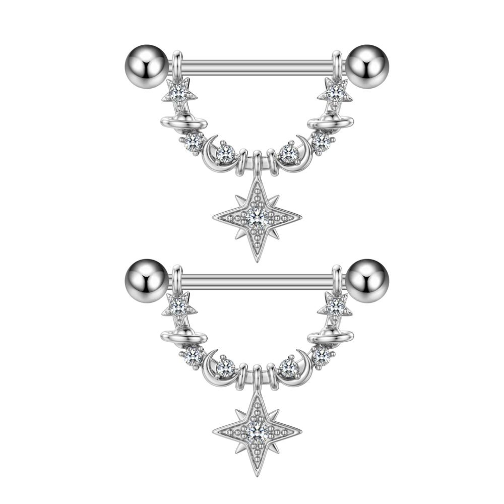 

2 шт U-образные висячие пирсинг сосков штангой из нержавеющей стали с кристаллами, щиток для сосков, бабочка, сердце, кольца для сосков