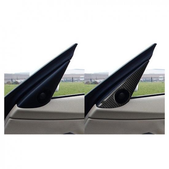 2pcs Bright Carbon Fiber Car Inner A Pillar Speaker Frame Cover For BMW Z4 03-08