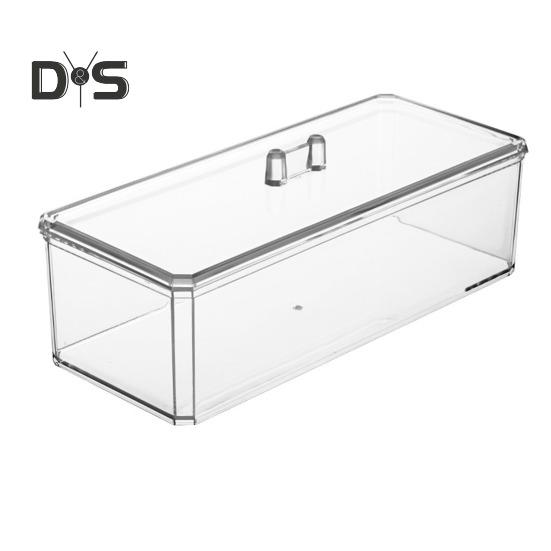 

Акриловый ящик для хранения, органайзер для ванной комнаты, большая вместимость, несколько отделений, пылезащитный прозрачный чехол для хранения ватных тампонов A