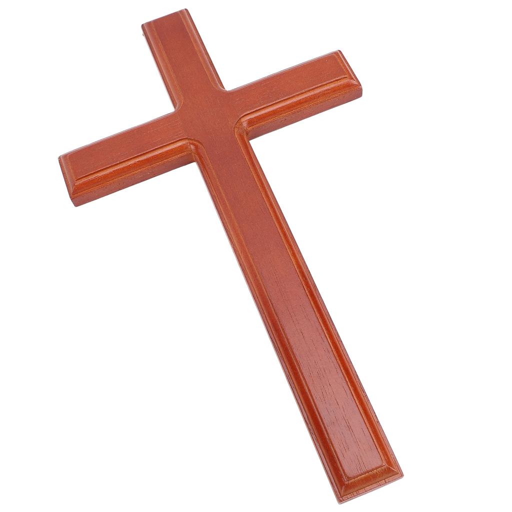 Wooden Crucifix Wall Decor 30cm Simple Smoothly Polished Wood Wall Hanging Crucifix