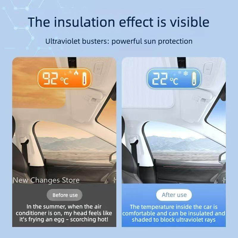 For XPeng G9 2023-2026 Front Windshield Sun Visor Roof Skylight Ice Cloth Sun Shade UV Protection Car Cooling Modify Accessories