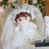 Wedding Dress Cotton Doll Outfit Dress White Gauze Skirt 20cm Doll Flower Dress  Pretend Play Toys