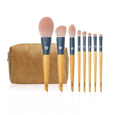 EDTRE Makeup Brush Perfect for Includes DuPont Paper Cosmetic Perfect As a Pink 8-Piece Set, Beginners, Pouch, Eco-Friendly Materials, Gift,