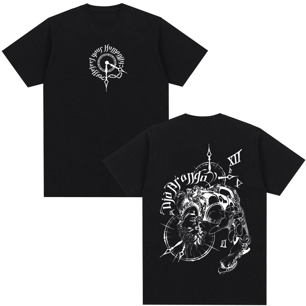 Anime JoJo Bizarre Adventure Tshirt Drop Dio Over Heaven Manga Tshirts Men Women 100 Cotton Casual Comfort Oversized T Shirt