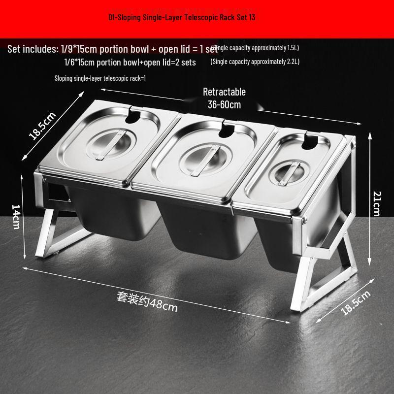 Commercial Condiment Dispenser Set with Slanted Rack