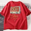 Summer Harajuku Cassette Tape Pencil T Shirt Music Retro Tshirt Loose Short Sleeve Casual Tee Shirt Harajuku Clothing Gift